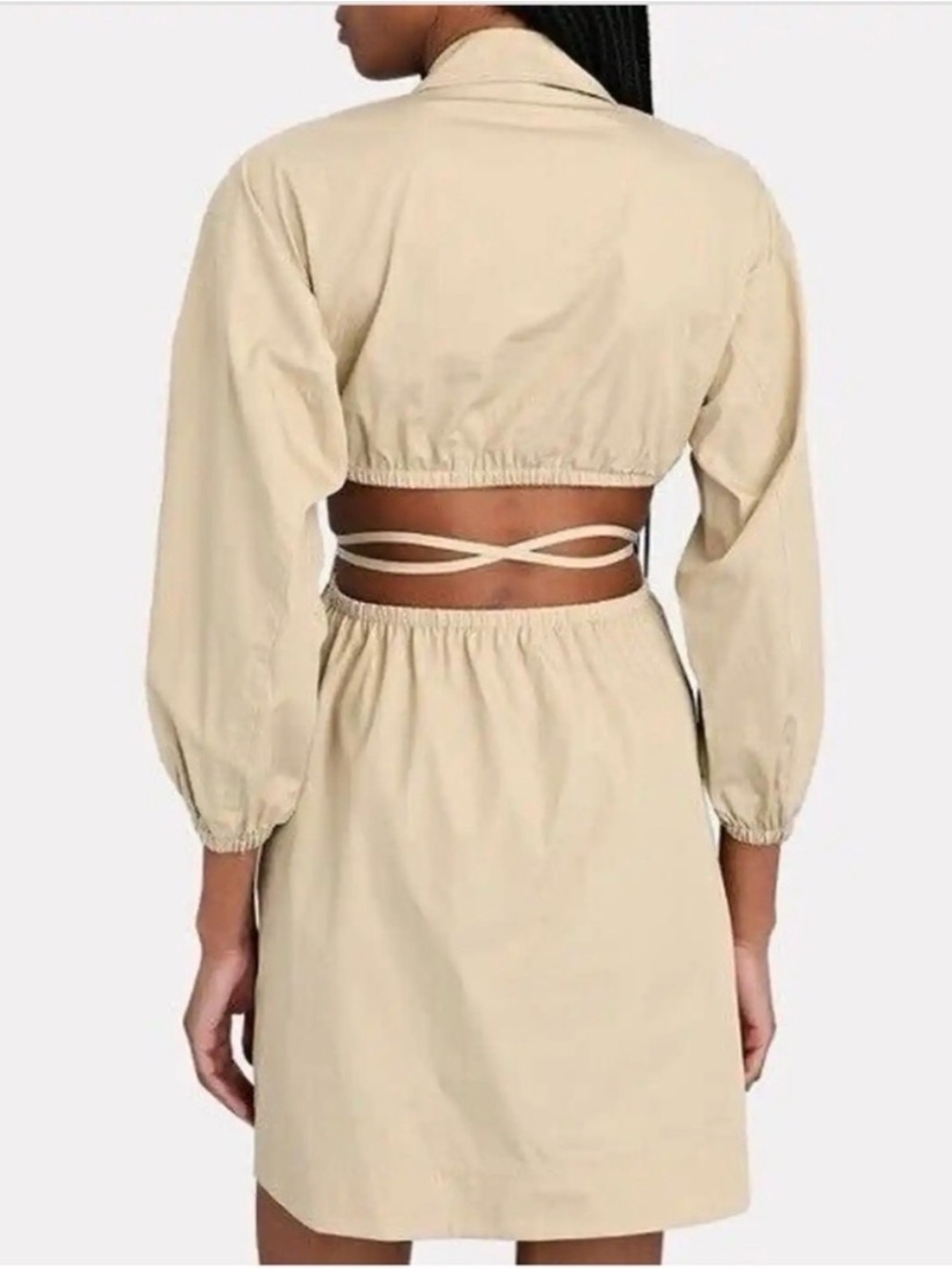 Nwt Derek Lam Jayce cutout shirt beige dress size 6